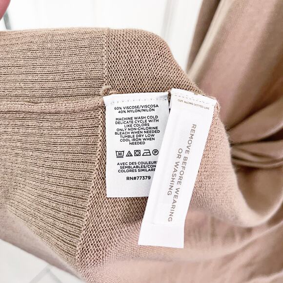 Ann Taylor Camel Long Sleeve Open Front Duster Cardigan - Picture 4 of 6